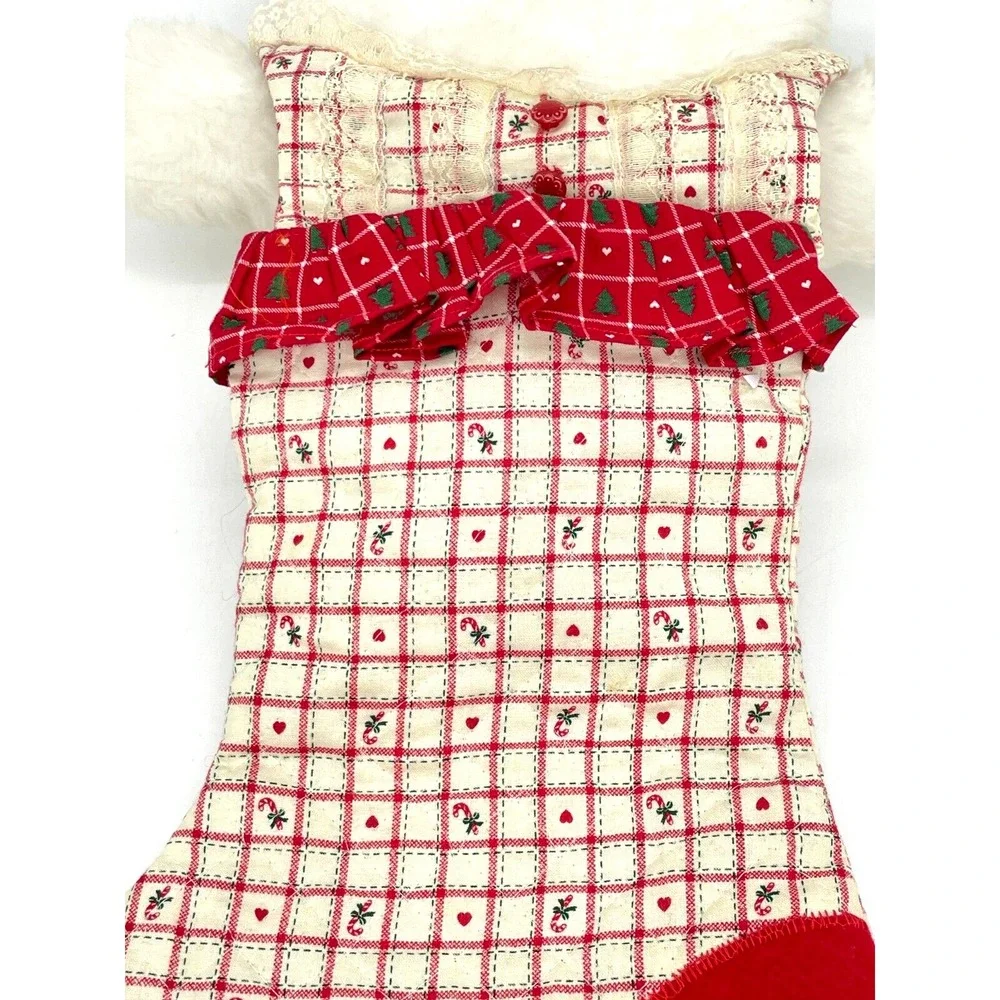 Vintage Christmas Stocking Bear Plush Googly Eyes 22